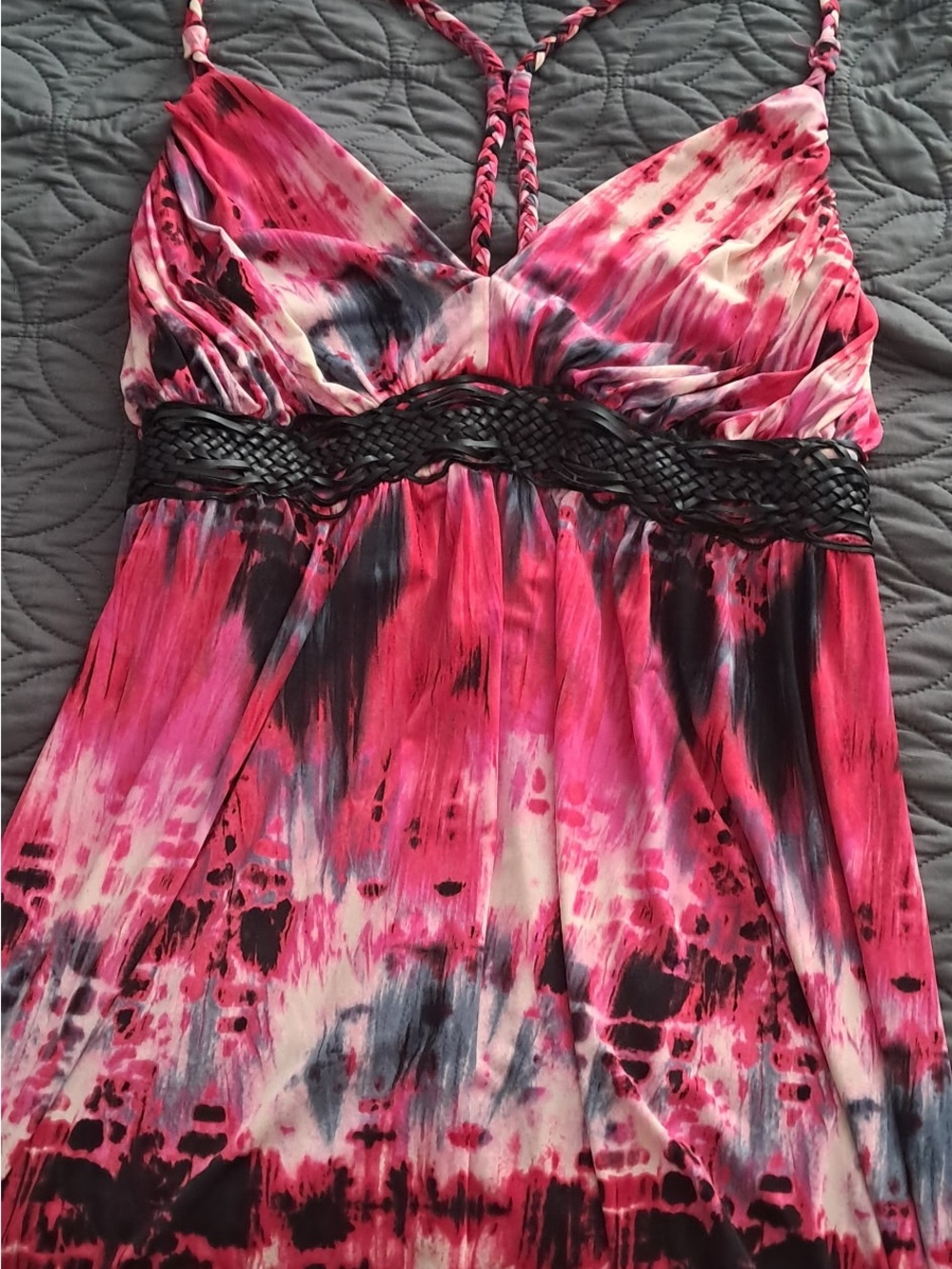 torrid Pink Black Tie-Dye Maxi Dress